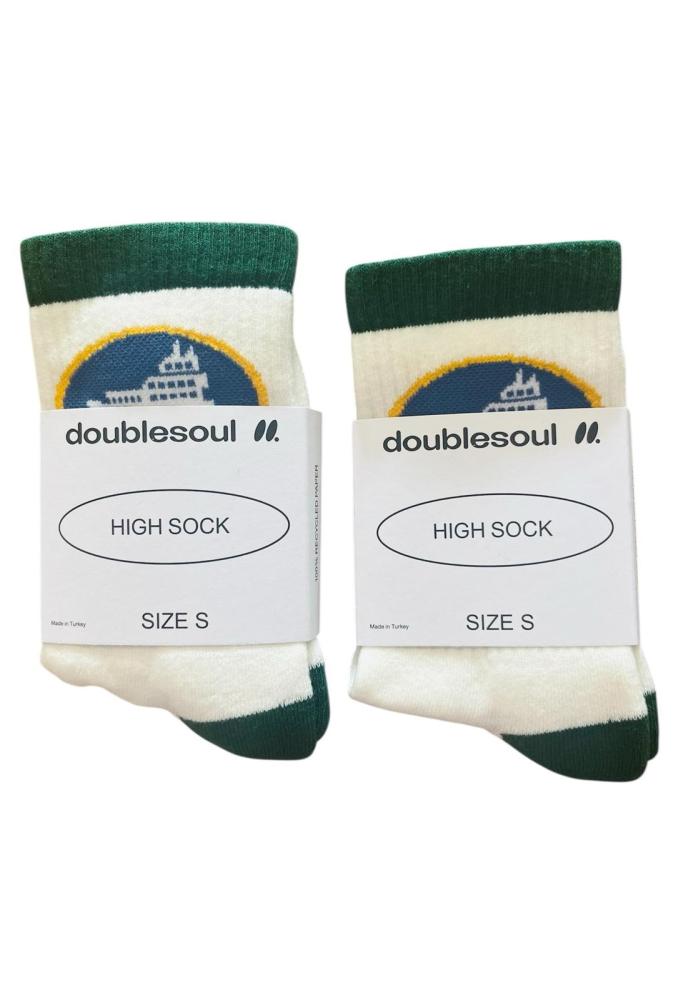 Sosete dama ,Talpa Flausata,Culoare alb si verde ,Engros